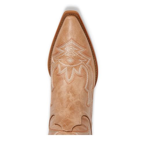 Image of Cowboy Boots for Women - Embroidered Western Cowgirl Boots with Fashion Snip Toe, 1.75-Inch Low Block Heel and All-Day Comfort Fit