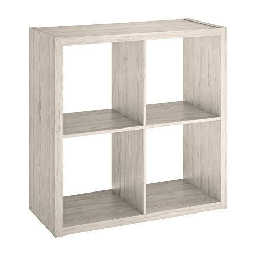 Image of ClosetMaid 4-Cube Decorative Open Back Storage Organizer, Bleached Walnut