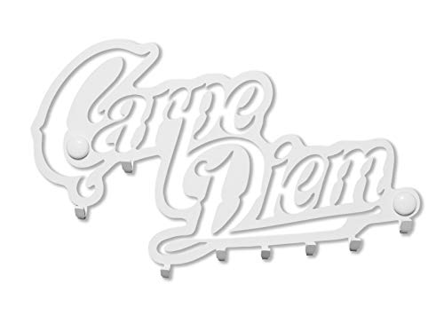 M-KeyCases Râtelier à Clé Cintre Portemanteau Blanc Noir Patère Crochet Déco Murale Métal Tableau des Clés 5 Crochets Porte Acier Organisateur Key Hanger Box