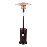 [Estufa de gas exterior] [color negro] con [potencia regulable] (hasta 4.000 W) ideal para [calentar espacios] y [disfrutar reuniones sociales].