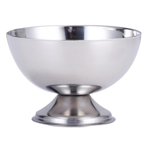 ULTECHNOVO 1pc Stainless Steel Salad Cup Multipurpose Food Bowl for Ice Cream Fruit and Snacks Elegant High-Foot Design for Kitchen Use and Smell