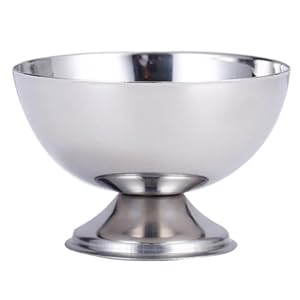 ULTECHNOVO High-Foot Stainless Steel Dessert Fruit Bowl Multipurpose Salad Cup for Ice Cream Snacks Candy with Smooth Rim for Kitchen Use 3.94X3.94X2.76In