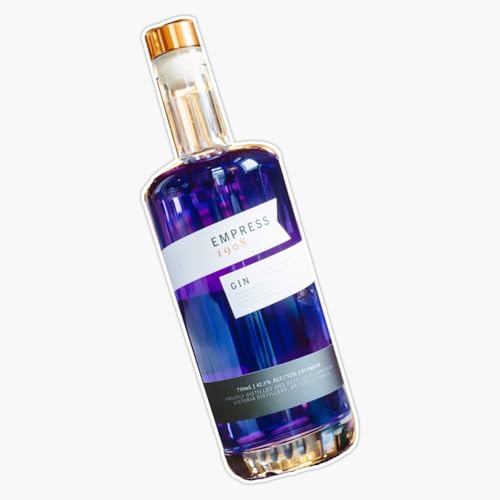 Empress 1908 Gin Bottle Purple Blue Gradient Alcohol Spirits Bar Cocktail Enthusiast Gift 5' Vinyl Decal Bumper Sticker