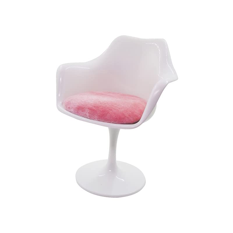 zalati Doll Casual Chair 1: 6 Bar Stool Round Feet with Armrest for Office Bar Shop Dollhouse Furniture