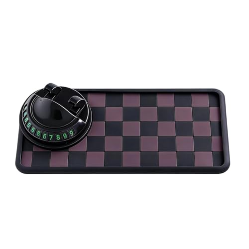 Tapis antidérapant de voiture avec support téléphone et numéro de parking pour tableau de bord