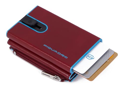 Image of Piquadro - Blue Square Metal Automatic Wallet - Men - Red