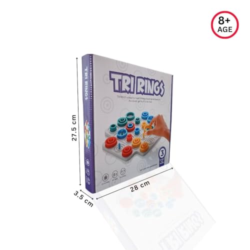 Image of Trip Trap Board Game for Kids Teens Adults Family Fun Brain Game Mind Strategy Board Game for 2-4 Players Table Top Interactive Toy with Colorful Rings