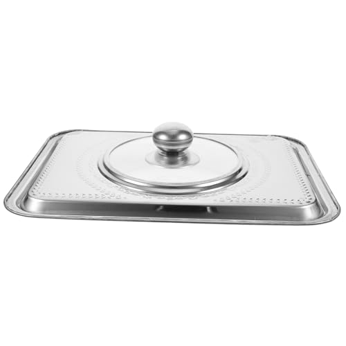 MOTHNUR Tapa Rectangular Para Plato De Pescado Parrilla 36x27 Cm Acero Inoxidable Visible Protectora Para Bandeja De Alimentos Uso Doméstico y Restauración