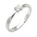 Sz 8 Sterling Silver Cubic Zirconia Solitaire 0.1 Carat tw Princess Cut CZ Engagement Ring