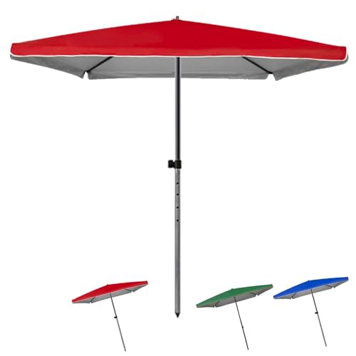 IMUNKT 200x200cm Parasol De Marché Carré, Parasol De Jardin 4 Baleines, UPF50+, Réglable en Hauteur, pour Marché De Terrasse en Plein Air(Red,2x2m/6.5x6.5ft)