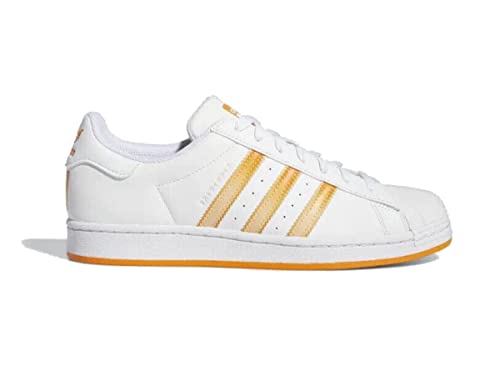 adidas Originals Mens Superstar Classic Low Top Sneaker Shoe, Cloud White/Orange Rush/Acid Orange, 5
