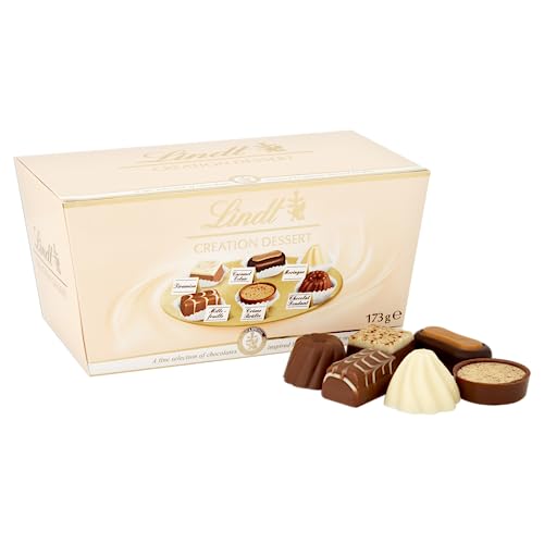 Lindt Creation Dessert Chocolate Box – 173g – Mothers Day, Easter, Gift – Assorted Milk, Dark & White Chocolates Inspired by Classic Desserts