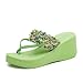 HSQMA Sandales De Tongs De Plate-Forme for Femmes, Tongs De Marche Confortables avec Support d'arc, Tapis De Yoga Doux Coussin Sandales De Style String Coussin (Color : Green, Size : EUR36)