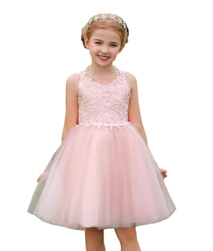 Flower Girl Dress Strap Lace Top Tulle Skirt Kids Pageant Holiday Wedding Party Gowns