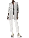 Amazon Essentials Women's Long-Sleeve Open-Front Cardigan, Grey Heather, Large