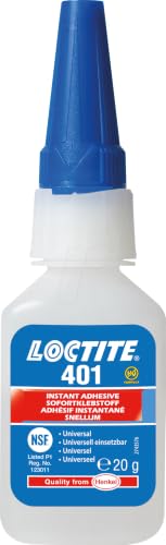LOCTITE 401 universell einsetzbarer Flüssigkleber hochfester Kleber für schnelle Reparaturen schnell härtender Cyanacrylat Sekundenkleber für viele Materialien 1x20g