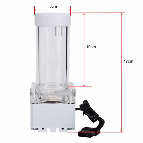 Bewinner 800L/H Mini Water Cooling Pump 0.7A 7V 12Cm/ 4.72In, 17Cm/ 6.69In Computer Pump 4 Meters Pump Head Fast Heat Dissipation Multi-Level Protection Cool Water Pump(17Cm White) #TOP2