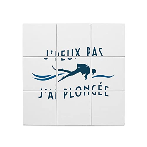 Plongée sous marine carreaux céramique mer tableau mural 9 pièces faïence océan 60x60
