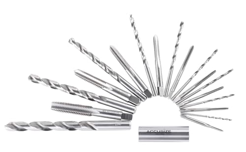 Accusize Industrial Tools Metric 18 Pc H.S.S. Tap and Drill Set, 0001-0052