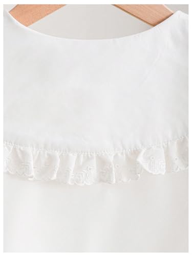 GORGLITTER Girl's Large Doll Collar Shirt Blouse Dressy Casual Long Sleeve Ruffle Button Up Shirt Tops Trendy 20254