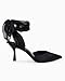 Womens Lace up Satin Heels Bow Pointed Closed Toe Bridal Dress Shoes Low Heel Wedding Elegant Pumps