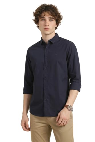 Allen Solly Men’s Slim‑Fit Cotton Casual Shirt – Regular Collar, Breathable Fabric, Smart‑Casual Everyday Wear