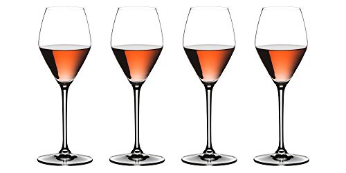 Riedel Rosé 4er Set Kristallglas, Fassungsvermögen ca. 322 ml, Diamant-Roséweingläser, 4 Stück, Spülmaschinenfest, Cocktailparty, Zuhause, Erwachsener