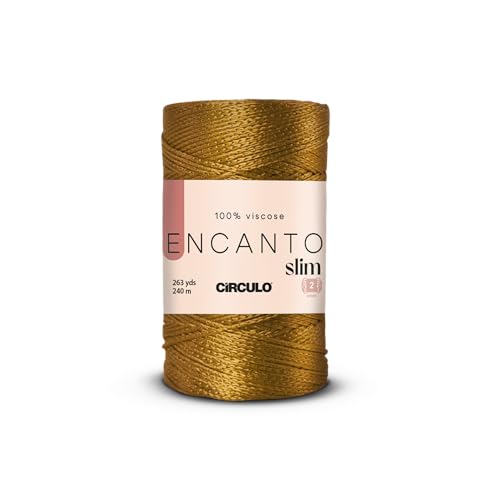Image of CIRCULO Encanto Slim Roll Yarn 100% Viscose - Luxury & Shine - Sport Weight Yarn - 262 yds, 3.52 oz - Color 7326 - Old Gold