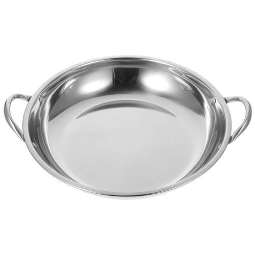 Hemobllo Olla de Inoxidable Cocina Sartén Hot Pot Estufas de Gas y Eléctricas Asa Ergonómica de Doméstico y Restaurantes