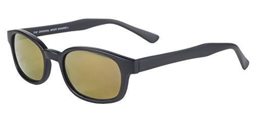 Pacific Coast Original KD's Biker Sunglasses (Black Frame/Gold Mirror Lens)4
