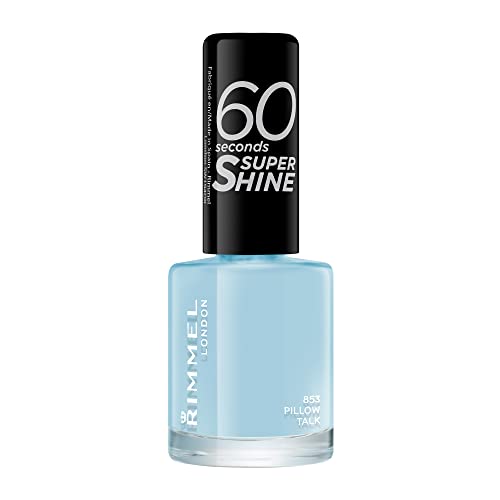 Rimmel 60 Seconds Super Shine Nail Polish Quick-Dry Nail Polish Ultra-Shiny Finish Easy to Apply Vibrant Colour Long-Wearing Clean and Improved Formula Vegan 8ml