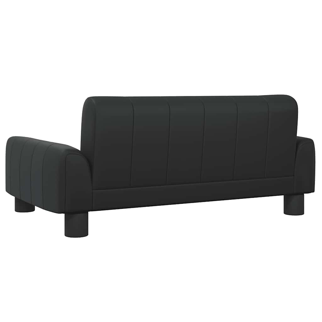vidaXL Lit pour Chien, Canapé pour Animaux de Compagnie avec Cadre en Bois, Panier pour Chiots Maison Intérieur, Noir 70x45x30 cm Similicuir