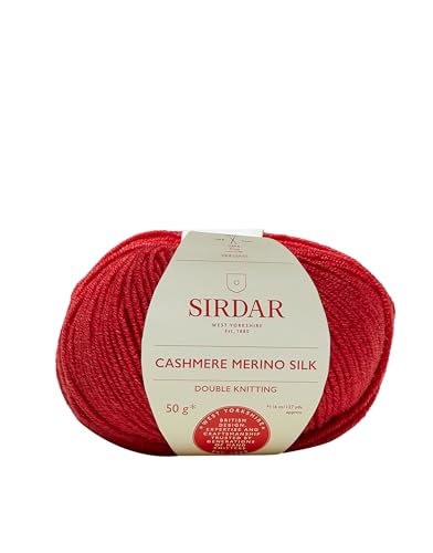 Sirdar Cashmere Merino Silk DK Double Knitting, Riding Red (404), 50g, DK (50g)