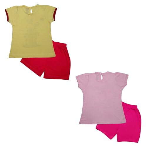 Image of LuvLap Baby Girls Regular Fit 100% Cotton Half Sleeves Girls Top CoSet Pack of 2