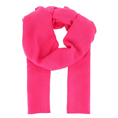 moonbow Fuchsia pink Damen Schal Tuch Pailletten 20% Baumwolle 80% Viskose - Langer und Rechteckiger Maxi Schal 180cm x 70cm - Glitzernder Original Tücher Modern und Modisch - Hochzeit Stola