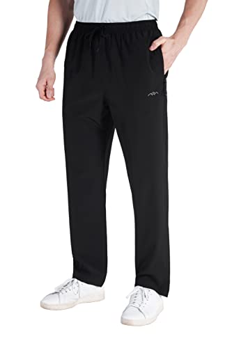 Trailside Supply Co.men's Workout Athletic Pants Elastic Waist Jogging Running Pants For Men With Zipper Pockets,Black, Xl #TOP14