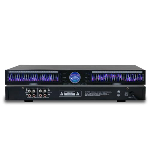Ecualizador gráfico digital, 22 bandas con 10 efectos preestablecidos, ajuste independiente bajo/medio/agudos, ideal para estudio de grabación, bar, escenario