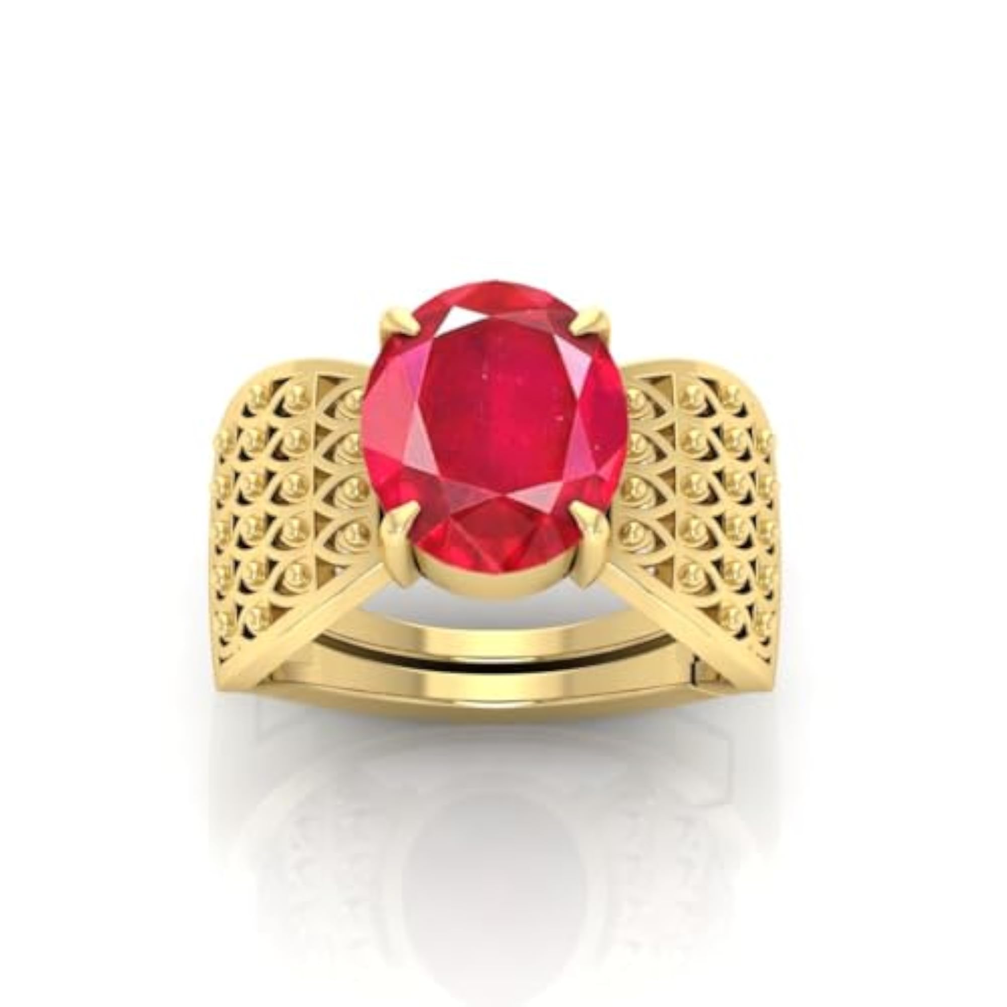 10.25 Ratti Ruby Original Manik Stone Ring, Lab Certified