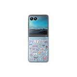 Bonita funda plegable transparente compatible con Motorola Razr+ 2025, funda protectora de policarbonato duro a prueba de golpes, delgada, compatible con Motorola Razr+ 2025 para mujer