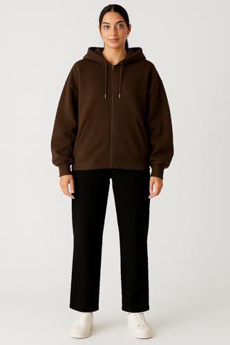 Image of ADBUCKS Women's Oversized Winter Jacket Sweatshirts Casual Drawstring Clothes Zip Up Hoodie with Front Pocket Ii Womens Hoodies Ii