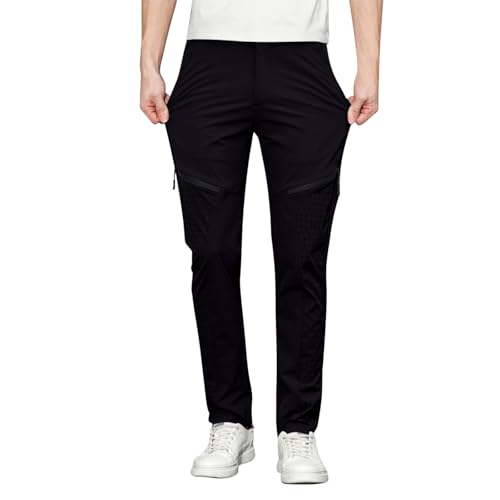 Men's Ice Silk Quick Dry Sweatpants Breathable Running Workout Pants with Zipper Pocket Straight Leg Joggers4