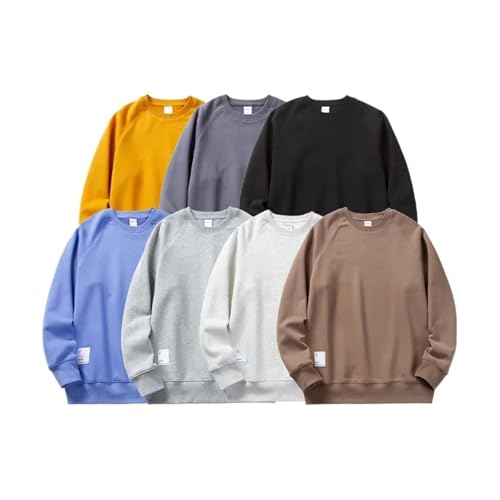 Mens Premium Sweatshirt Fashion O Neck Long Sleeve Fleece Laminated Thicken Warm Casual Loose Hoodie2