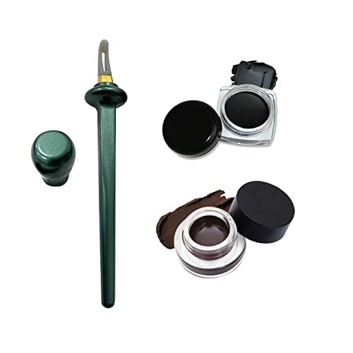 3Pcs Silicone Eyeliner Tool,Easy No-Skip Eyeliner Applicator Tool,Reusable Silicone Eyeliner Tool Waterproof Long Lasting Eyelinerï¼ˆEyeliner tool + 2 Eyeliner Creamsï¼‰