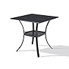 VICLLAX Small Square Outdoor Patio Table All Weather Metal Outdoor Dining Table for Lawn Garden 275x 275 Patio Bisto Table for Outside