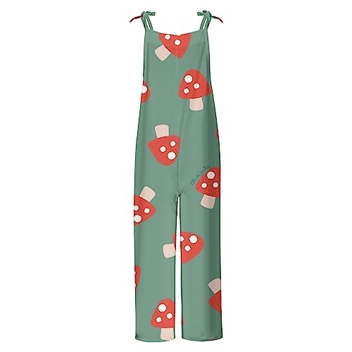 Generic Womens Dungarees Casual Boho Sleeveless Jumpsuits Summer Overalls Loose Skull Printed Wide Leg Floral Rompers Long Playsuit with Pocket Holiday Beach UK - Image 5