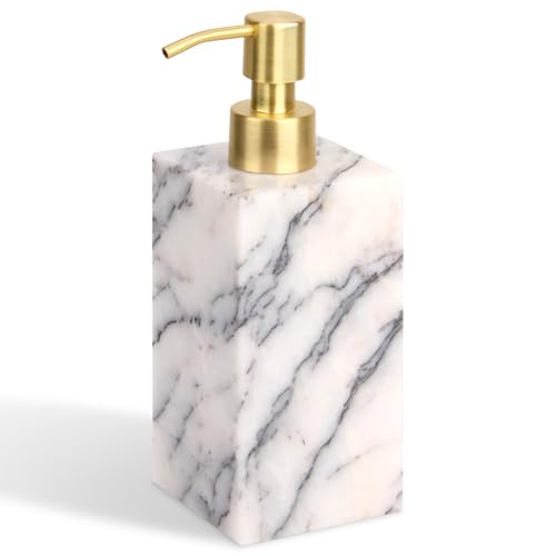 Natural Marble Soap Dispenser Lilac Rectangular Bottle