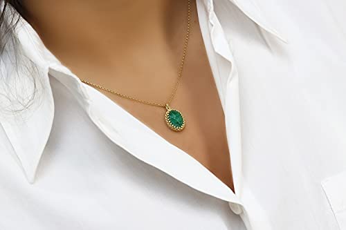 Collier de malachite or 14k véritable fait main et durable - 4