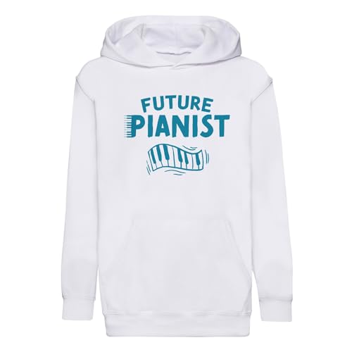 Sweat à capuche musique enfant aux finitions premium et motif piano durable