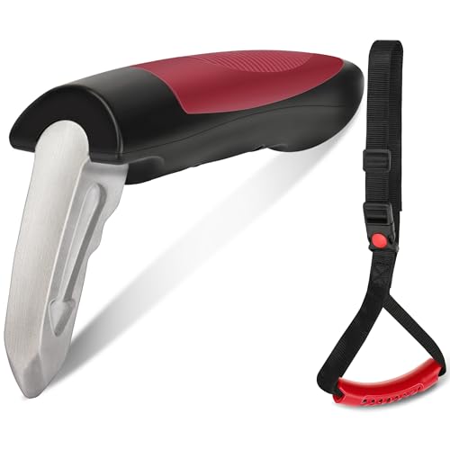 NINEMAX Car Handle Assist for Elderly, Vehicle Door Latch Handle Portable Auto Cane for Getting Out of car, Safety Grab Bar with Strap (Red)
