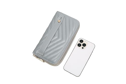 Image of Daisy Rose Dual Zipper Phone Clutch and Wallet for Women - RFID Blocking, PU Vegan Leather Multi-Card Organizer